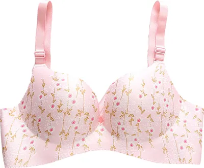 Produktbild von Bedruckte nahtlose Unterwäsche, bequem, stilvoll, ohne Bügel, atmungsaktiver Stoff, Raffung für Damen