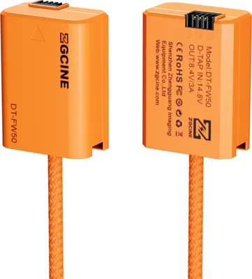 Produktbild von ZGCINE NP-FW50 Dummy-Akku mit D-Tap-Anschluss, Stromkabel, 60 cm lang, D-Tap auf NP-FW50, Ersatz fuer Sony A7/ A7M2/ A7R2/ A7S2/ A6000/ A6300/A6500/ A5000/ A5100 Kameras