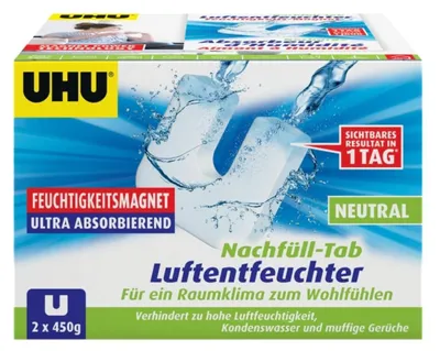 Zdjęcie produktu dla UHU 53165 Zakładka uzupełniająca UHU NEUTRAL do magnesu na wilgoć, 2 x 450 g