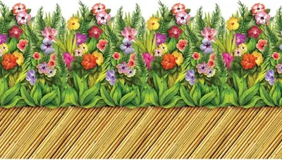 Produktbild von Bambus Gehweg und Blumen Wanddeko