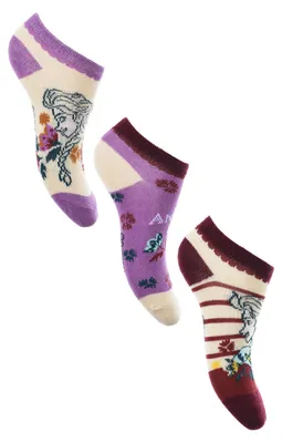 Productafbeelding van Frozen - De Eiskoningin 3 paar sneakersokken, set voor kinderen, maat: 31-34