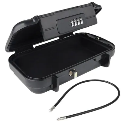 Produktbild von Strandsafe - Tragbarer Tresor - 24×14×6 cm - mit 4-stelligem Code - Wasserdichter Safe - für Reisen, Strand, Camping und Büro - schwarz