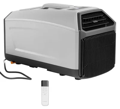 Produktbild von SucceBuy Mobile Klimaanlage 440W, 3340 BTU Tragbares Klimagerät mit Abluftschlauch, Fernbedienung und 24h Timer, Kompakte Klimaanlage mit 150m³/h Luftstrom für Wohnmobil, Zelt und Lkw, Dunkelgrau