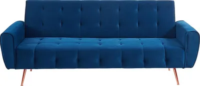 Produktbild von 3-Sitzer-Sofa mit Schlaffunktion Klappsofa aus Velours POLANI - Farbe marineblau
