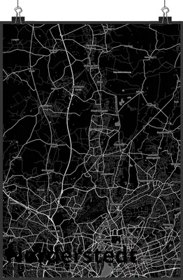 Produktbild von Mr. & Mrs. Panda Bild Norderstedt DIN A4 - Geschenk, Wandbild, Stadt, Wanddekoration, Kunstdruck, Dorf Karte Landkarte Map Stadtplan, drucke, wandkunst