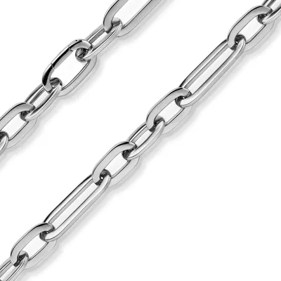 Produktbild von 10mm Paper-Clip Armband Armkette Armschmuck aus 585 Gold Weißgold glänzend 19cm