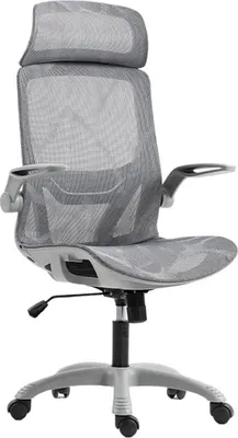 Obrázok produktu pre Yoranson T008 Ergonomická sieťovaná herná stolička s 3D podrúčkami, 110° náklon, priedušné vysoké operadlo, kancelárska stolička do domácej kancelárie, sivá