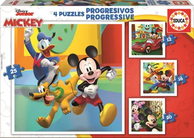 Produktbild von Educa Puzzle Mickey und Freunde 12-16-20-25 Teile Kinderpuzzle