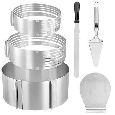 Image de Ensemble professionnel de 6 accessoires en acier inoxydable pour la décoration de gâteaux