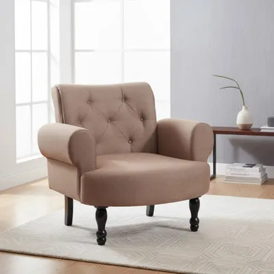 Produktbild von Polstersessel Barock Stil Textilsessel Sitzmöbel Beistellstuhl Sessel braun