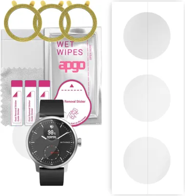 Produktbild von apgo 3 Stück Schutzfolie, klar, kompatibel mit Withings ScanWatch 42mm Smartwatch, Hydrogel Displayschutzfolie mit Positionierhilfe, Displayfolie, robust und kratzfest