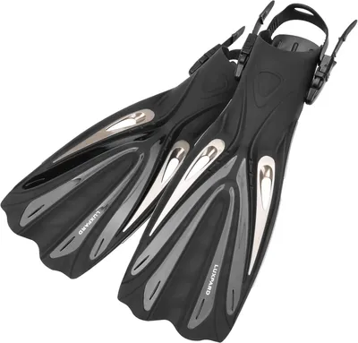 Imagen del producto de Aletas de natación para buceo, snorkel y natación, ajustables de la talla 38-42 (S/M), color