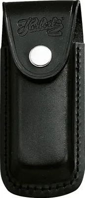 Image de Etui à couteaux, cuir noir, boucle entaillée, pour couteaux avec manche de 13 cm