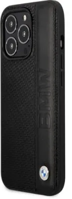 Immagine prodotto di BMW custodia in pelle Firma logo in metallo per iPhone 14 Pro Max 6.7" cover posteriore custodia protettiva