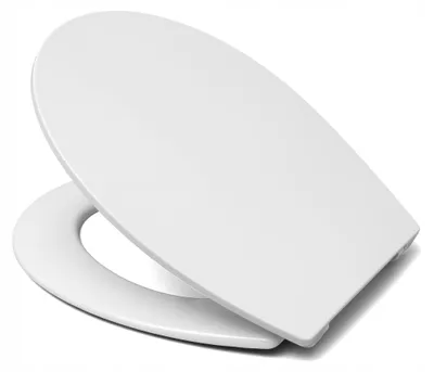 Produktbild von WC Sitz - Toilettensitz Slim - 36,5 X 43,5 Cm - Antibakteriell - Duroplast - Ovaler - Toilettendeckel