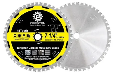 Image de Lame de scie circulaire pour métal, 184 mm x 15,875 mm, 48 dents, lot de 2