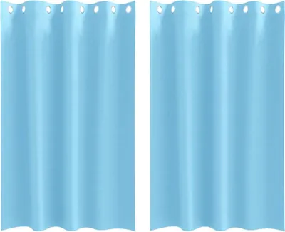 Image de vidaXL Rideaux occultants avec anneaux 2 pcs bleu ciel 175 x 140 cm
