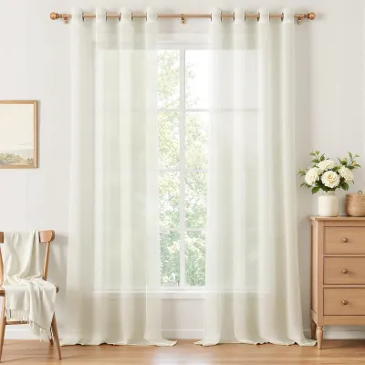 Transparente Voile Gardinen mit Ösen, 140x245 cm, 2er-Set