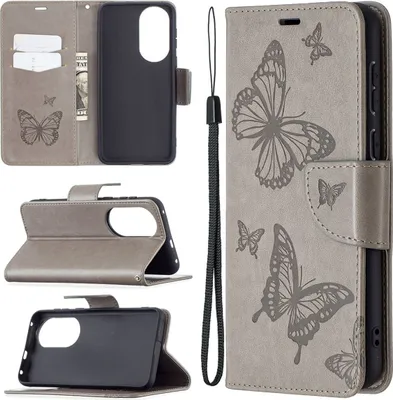 Produktbild von König Design Hülle kompatibel mit Huawei P50 Kunstleder Handyhülle - Handy Case Grau