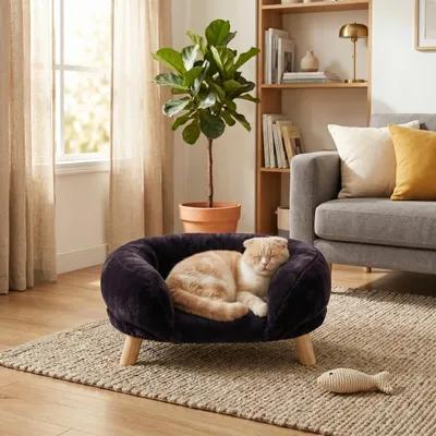 Productafbeelding van Kattenbank Bruin - Scandinavisch Design Kattenmeubel - Antislip, AI-gegenereerde afbeelding