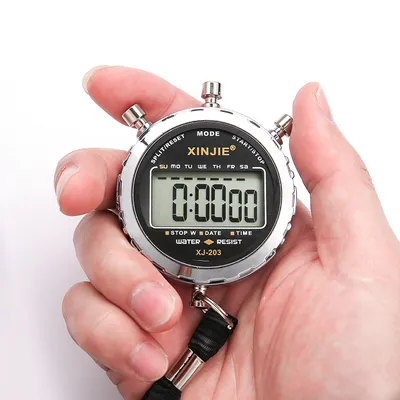 Produktbild von Digitale Stoppuhr,wasserdichter 1/100-Sekunden-Präzisions-Timer,Taschenwecker mit großem LCD-Display für Fußball,ehemaliger Sporttrainer