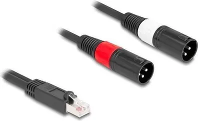 Produktbild von DELOCK Adapterkabel RJ45 St > 2x XLR 3 Pin Bu schwarz 2m