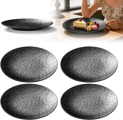 Imagen del producto de Platos de melamina s, juego de 4 unidades, diámetro de 20,2 cm, reutilizables, ideales para picnics