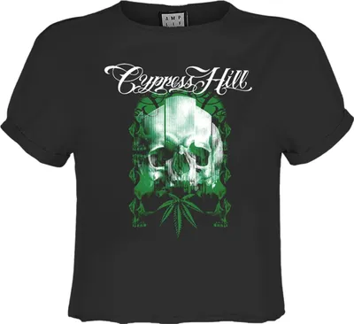 Produktbild von Amplified - "Glitched Skull" Kurzes Top für Damen GD2919 (S) (Holzkohle)