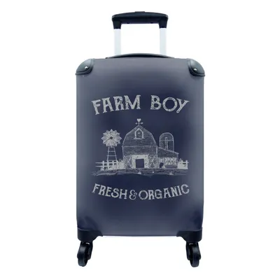 Obrázek produktu pro Kufr Příruční zavazadlo na kolečkách Malý cestovní kufr na 4 kolečkách Vintage - Farma - Zvířata - Velikost kabiny < 55x40x23 cm a 55x40x20 cm -
