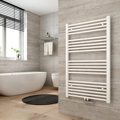 Produktbild von Heilmetz Badheizkörper Weiß 1000x600 mm, Handtuchtrockner aus Q195-Stahl, Mittelanschluss 50mm, 498W Handtuchheizkörper für Badezimmer Ohne heizstab