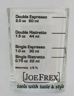 Produktbild von JoeFrex Espressoglas Shotglas eckig 60 ml mit Skalierung Espresso Ristretto