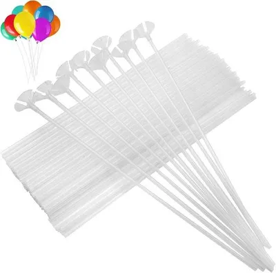 Immagine prodotto di Supporti riutilizzabili per palloncini, 100 pezzi, trasparenti, 32 cm