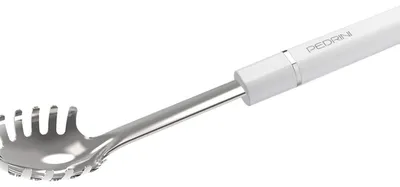 Image de Pedrini Servispaghetti Lillo en Acier Inoxydable Poli avec Manche Blanc 33,5 cm