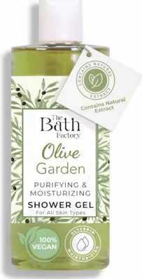 Zdjęcie produktu dla Żel pod prysznic The Bath Factory Olive Garden - odżywcza pielęgnacja z oliwą z oliwek