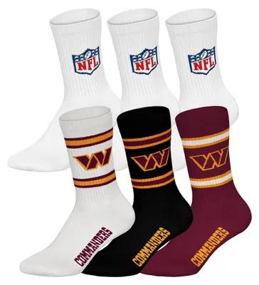 Produktbild von NFL Uni Socken, 6er Pack - NFL Teams, 6Pack Crew Socks, Football, Logo, Baumwollmischung Washington Commanders/Weiß 39-42
