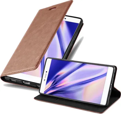 Produktbild von Cadorabo Hülle für Huawei P8 Schutz Hülle in Braun Handyhülle Etui Case Cover Magnetverschluss