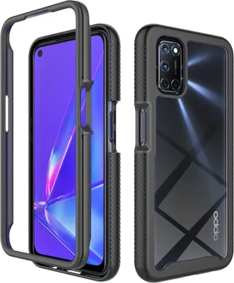 Produktbild von OPPO A52 / A72 / A92 4G Hülle, LaimTop Transparente Rückseite TPU Bumper Schutzhülle für OPPO A52 / A72 / A92 4G Schwarz