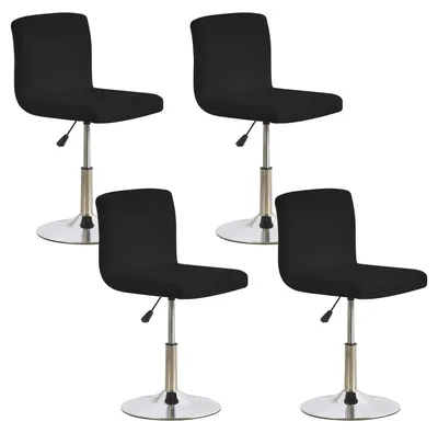 Stretch-Stuhlbezüge mit Rückenlehne, 4er-Set, schwarz