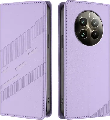 Obrázek produktu pro Pouzdro pro Realme 12 Pro/Realme 12 Pro+,Polyuretankožené peněženkové pouzdro s přihrádkou na karty a funkcí stojánku Violett