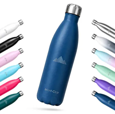 Isolierflasche aus Edelstahl, 750 ml, auslaufsicher, dunkelblau