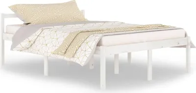 Produktbild von Seniorenbett Weiß 140x200 cm Massivholz Kiefer