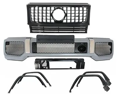 Image de Pare-chocs avant Elargisseur d'aile Grille de passage de roue pour Mercedes G W463 89-18 G65 Look.