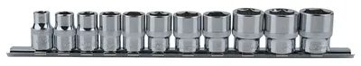 Produktbild von KS Tools 3/8 CHROMEplus 6-kant-Stecknuss-Satz, 11-tlg. 8-19 mm