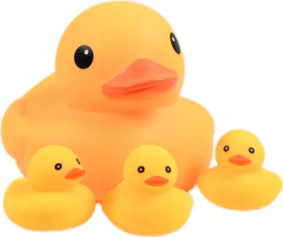 Produktbild von Badeenten Set 4 Stück - Quietscheenten Familie für Badewanne - Wasserspielzeug Baby