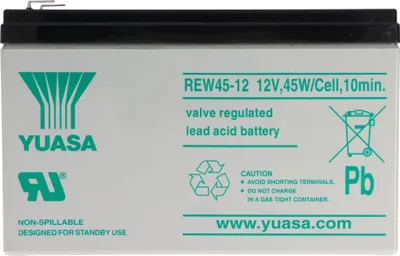 Produktbild von Yuasa REW45-12 Akku Blei Hochstrom 12V mit 8Ah, Faston 6,3mm Steckkontakte