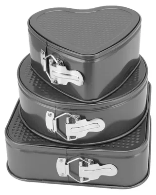 Backform-Set, 3er, rund/herz/quadrat, 20/22/24 cm, antihaft