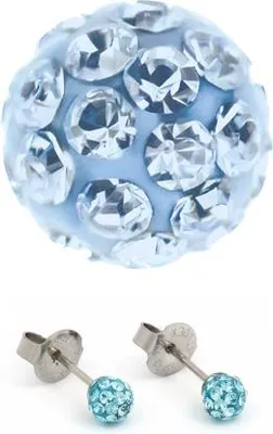 Produktbild von Studex Silver Ohrstecker System 75 Fireball Aquamarin Kristall 7522-0303