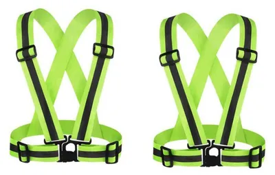 Obrázek produktu pro Reflexní vesta, sada 2 kusů, žlutá, pro dámy, muže a děti, vysoká viditelnost, elastická
