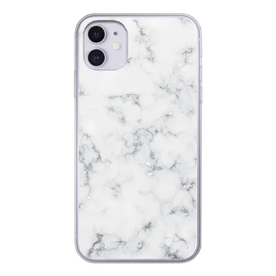 Produktbild von MuchoWow® Handyhülle Schutzhülle Hülle für iPhone 11 Marmor - Weiß - Silber - Glitter - Marmoroptik - Chic Silikon Softcase Handy Hülle - Handytasche
