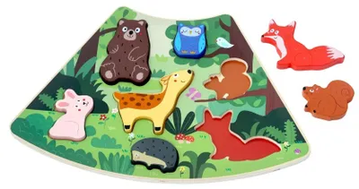 Imagen del producto de 2Kids Toys: Puzzle de madera con animales del bosque, piezas encajables
